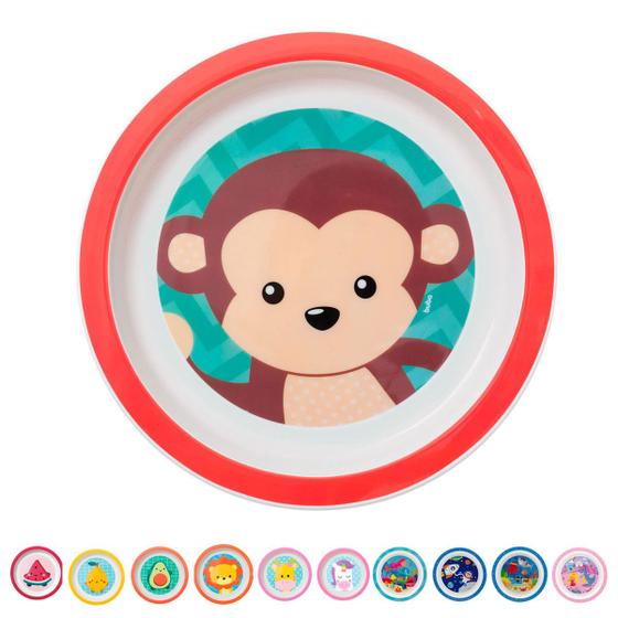 Imagem de Pratinho Infantil Raso Animal Fun e Frutti para Micro-Ondas Buba