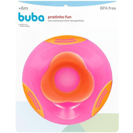 Imagem de Pratinho Prato Fun infantil com Ventosa Buba Rosa