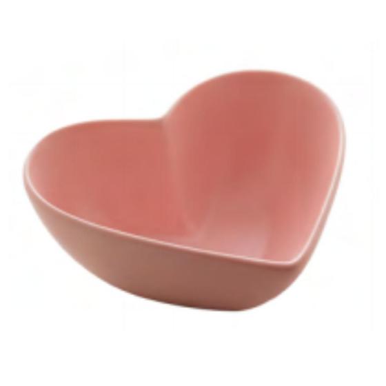 Imagem de Prato Bowl De Coração Rosa Cerâmico 8696 18X16X6cm Lyor