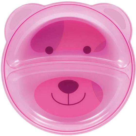 Imagem de Prato com divisoria ursinho rosa