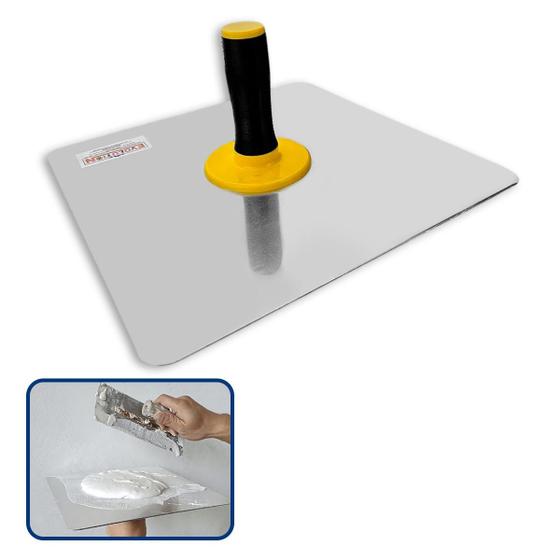Prato de Alumínio Evolution 1501 Lâmina Quadrada Para Massas Gessos e Revestimentos Pintura e Acabamento Empunhadura Ergonômica Profissional Imagem de Prato de Alumínio Evolution 1501 Lâmina Quadrada Para Massas Gessos e Revestimentos Pintura e Acabamento Empunhadura Ergonômica Profissional