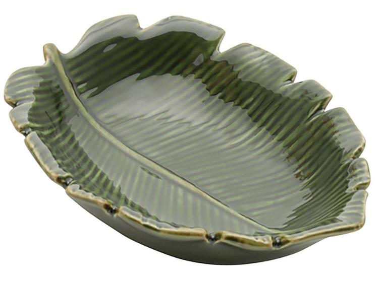 Imagem de Prato de Cerâmica Folha Verde Decorativo Lyor - Banana Leaf