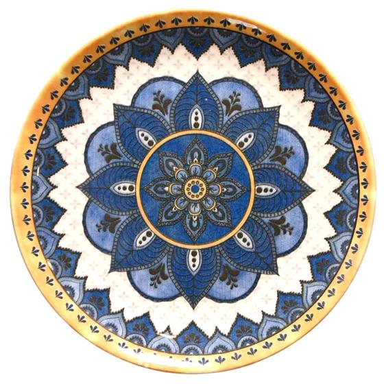 Imagem de Prato de Parede Decorativo Cerâmica Mandala com Suporte Ø20cm