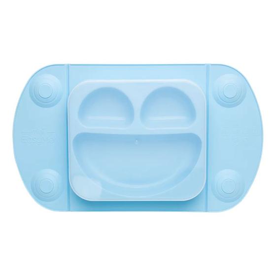 Imagem de Prato De Silicone Portátil Para Bebê Azul Prático Mimo Style