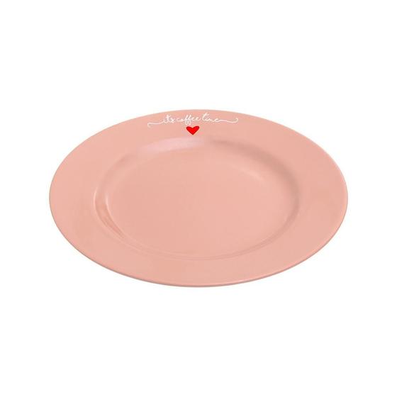 Imagem de Prato de Sobremesa L'Amour em Porcelana Rosa 19,5cm - Hauskraft