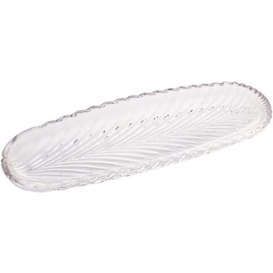 Imagem de Prato Decorativo de Cristal Leaf 39,5cm x 14cm x 3cm - Lyor