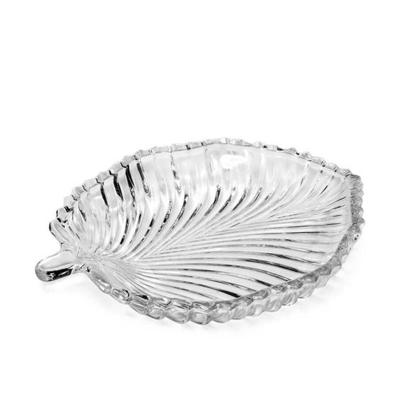 Imagem de Prato decorativo de cristal lyor leaf 21x17cm