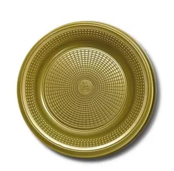 Imagem de Prato Descartavel Trik Trik Bio 18cm 10un Dourado