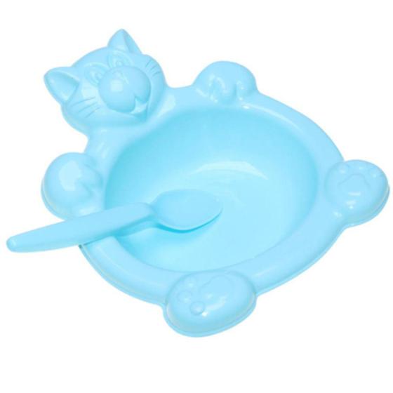 Imagem de Prato do Bebê Refeição C/ Colher Gatinho - plastibaby