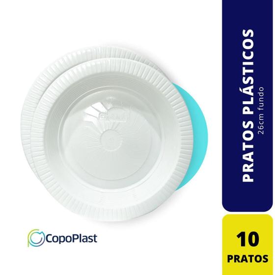 Imagem de Prato Fundo 26Cm Com 10 - Copoplast