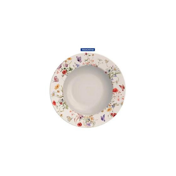 Imagem de Prato Fundo de Porcelana Decorado Tramontina Ana Clara 23 cm