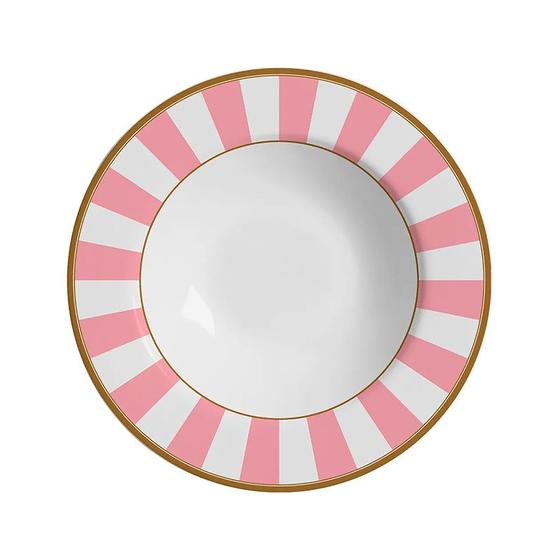 Imagem de Prato Fundo Linha Stripe Rosa 25cm 1213 - Alleanza