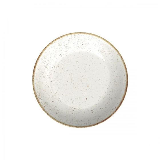 Imagem de Prato Fundo Porcelana 20cm Bonechina Folhas Branco Dourado - Florarte