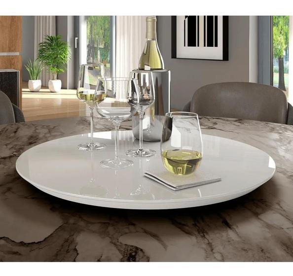 Imagem de Prato Giratório de mesa 45 cm Branco com vidro