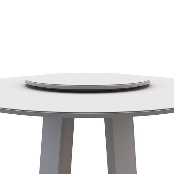 Prato Giratório Para Mesa de Jantar 65cm MDF Com Vidro Lissa N01 Off White - Lyam Decor