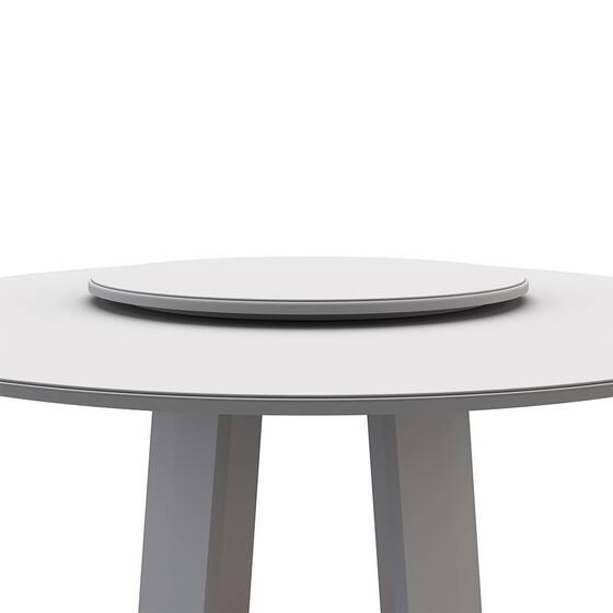 Prato Giratório Para Mesa de Jantar 65cm MDF Com Vidro Lissa N01 Off White - Lyam Decor