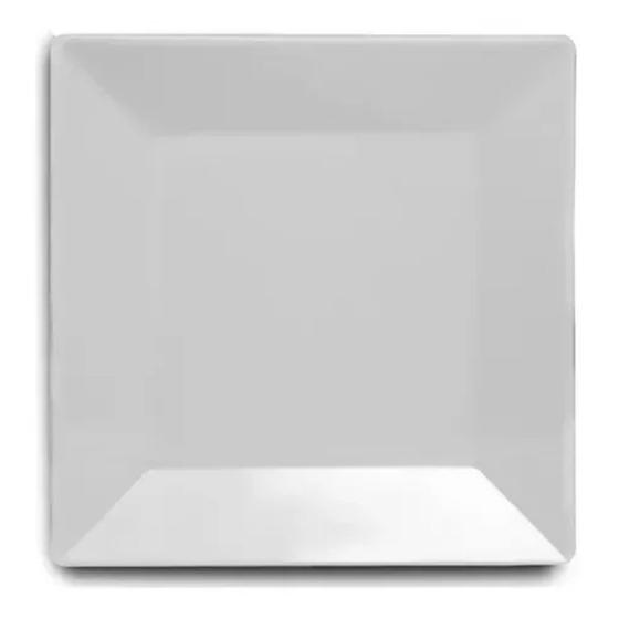 Imagem de Prato Melamine Branco Quadrado 25 Cm