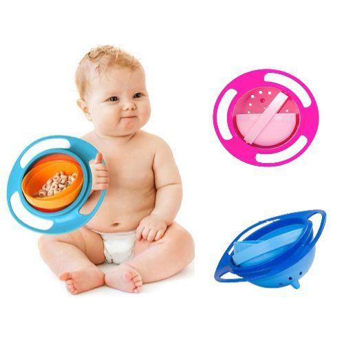 Imagem de Prato Não Cai Comida Potinho Infantil Bebe Giratório 360