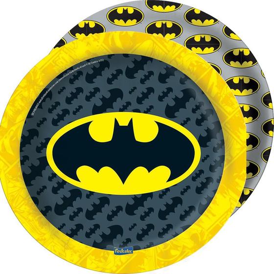 Imagem de Prato Papel Tema 18cm Batman Geek - 08 unid