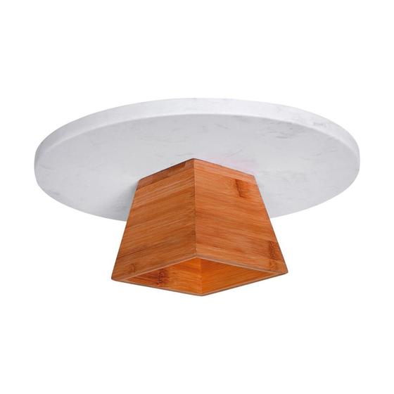Imagem de Prato Para Bolo Em Mármore Com Pé Em Bambu Mimo Style