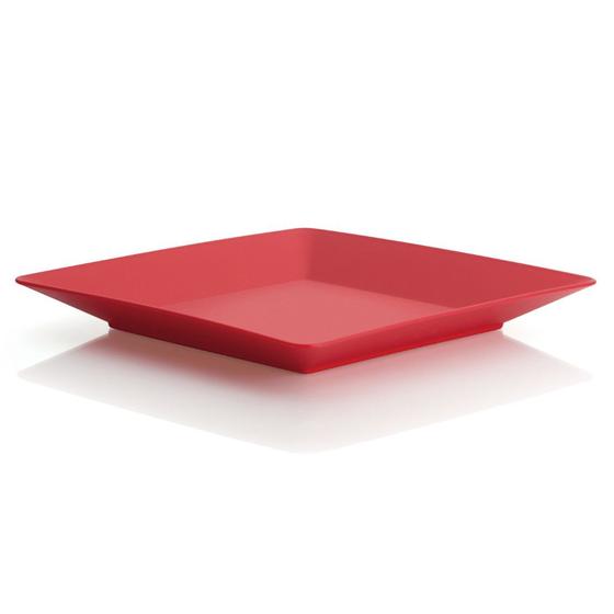 Imagem de Prato para Lanche Quadrado 22,5x22,5 cm Vermelho OU