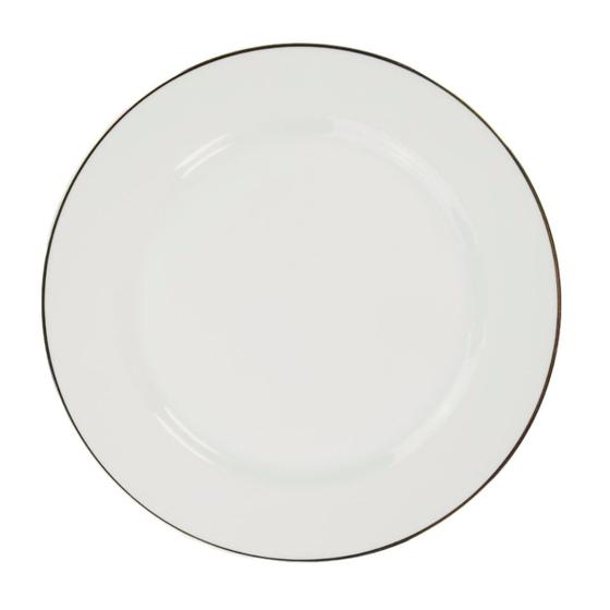 Imagem de Prato Raso 27cm Porcelana Schmidt - Dec. Filetado Prata Itamaraty 0012