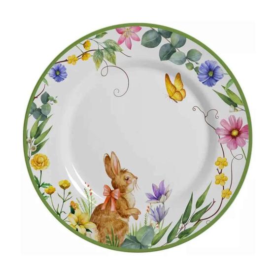 Imagem de Prato Raso Cerâmica Easter Garden Floral 28Cm