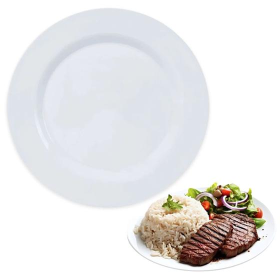 Prato Raso com 28 Cm Branco em Melamina / Plastico Bestfer Menor preço em Prato Raso com 28 Cm Branco em Melamina / Plastico Bestfer
