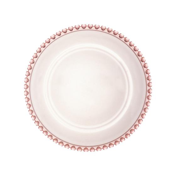 Imagem de Prato Raso Cristal Coração Rosa 28cm