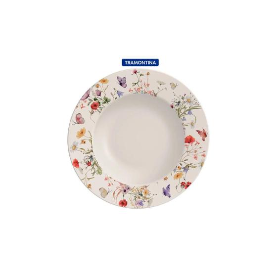 Imagem de Prato Raso de Porcelana Decorado Tramontina Ana Clara 27 cm