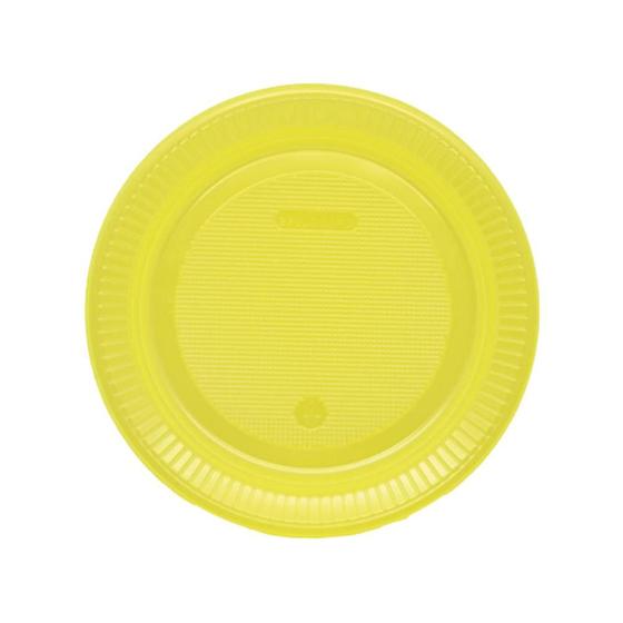 Imagem de Prato Raso Descartável Amarelo Neon Ø 18cm c/10un Bello Festas