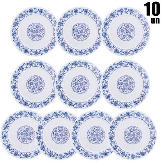Prato Raso para Sobremesa 20cm em Melamina / Plastico Decorado Branco 10 Unidades Fuxing Menor preço em Prato Raso para Sobremesa 20cm em Melamina / Plastico Decorado Branco 10 Unidades Fuxing