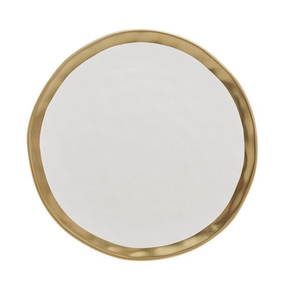 Imagem de Prato Raso Porcelana Branco e Dourado Dubai 25 cm Wolff