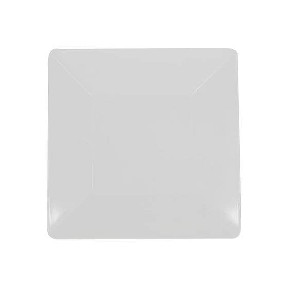 Imagem de Prato Raso Quadrado Branco Melamina Leve Resistente 25cm - Bestfer