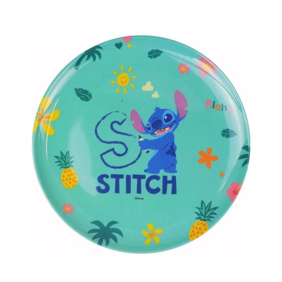 Imagem de Prato Raso Refeição Infantil Melamina 20cm Stitch Disney - Tuut