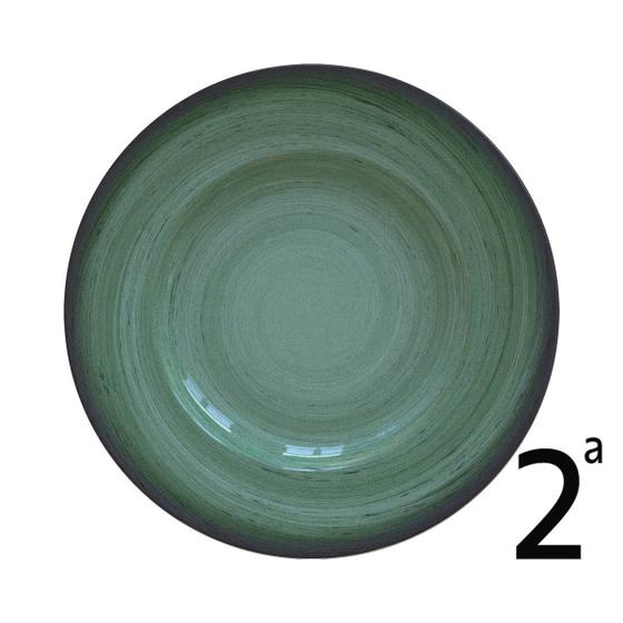 Imagem de Prato raso tramontina rústico verde em porcelana decorada 27 cm