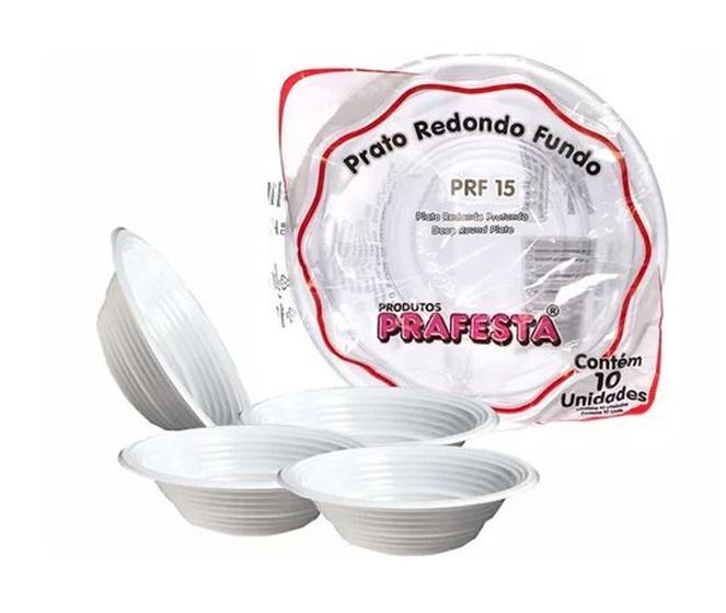 Imagem de Prato Redondo Fundo Quality Line 15cm Branco C/10uni - PraFesta