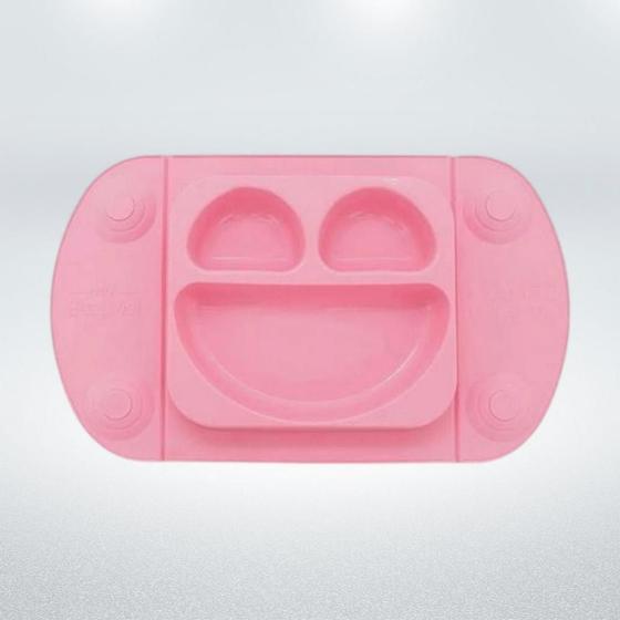 Imagem de Prato Silicone Portátil Rosa Bebê Mimo SN19071