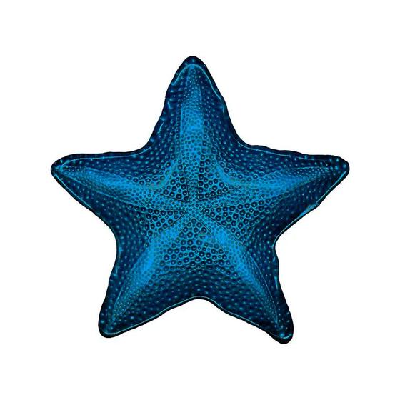 Imagem de Prato Sobremesa Acrilico Formato Estrela do Mar Azul Escuro Transparente 50127 - EntreCasa