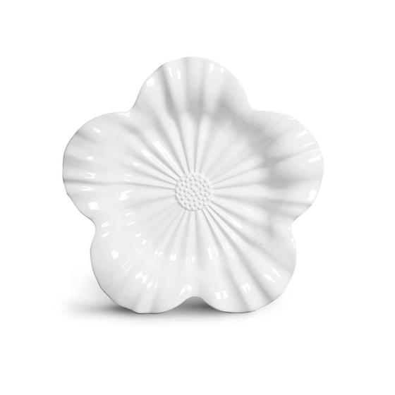 Imagem de Prato Sobremesa Cerâmica Campestre Flor Branco 21,5cm - 1Un