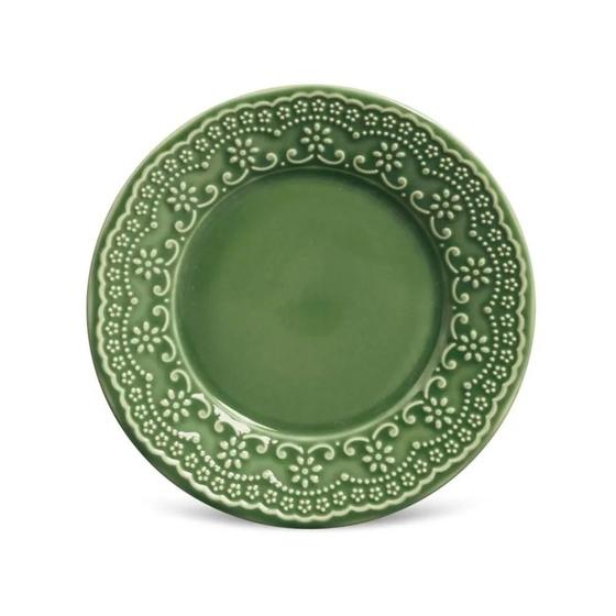 Imagem de Prato Sobremesa Cerâmica Madeleine Verde Sálvia 20,5cm 1unid