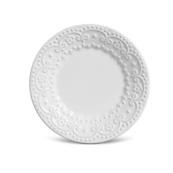 Imagem de Prato Sobremesa em Cerâmica Esparta Branco 20,5 cm - 1 Unid.