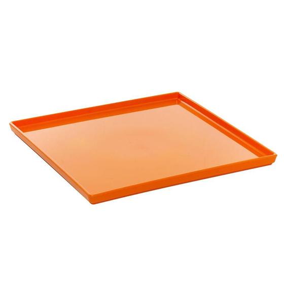 Imagem de Prato Square Vemplast 27X27 Tropical Polipropileno Laranja