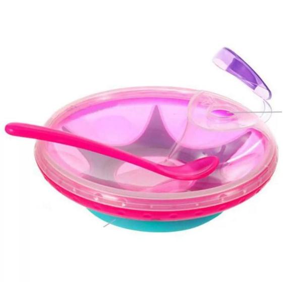 Prato Térmico Para Bebê Com Ventosa Rosa Nuby - Cajovil - Prato ...