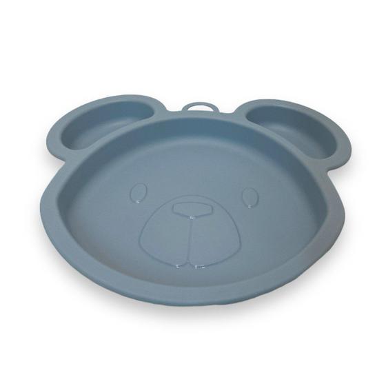 Imagem de Prato Tigela de plastico urso Infantil Para Menino  Cor Azul