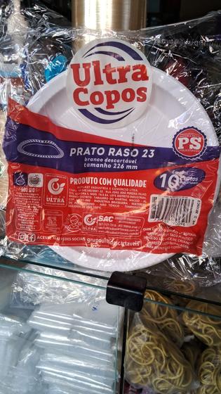 Imagem de Pratos raso 23 branco descartável 10 unidade