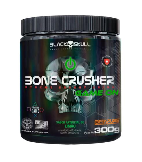 Imagem de Pré e Intra Game para Cognição Bone Crusher Game ON Pote 300g com Betapure - Black Skull