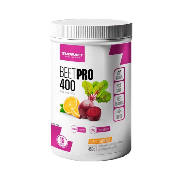 Imagem de Pré E Intra Treino Beet Pro 400 Sabor Laranja 450g Sudract