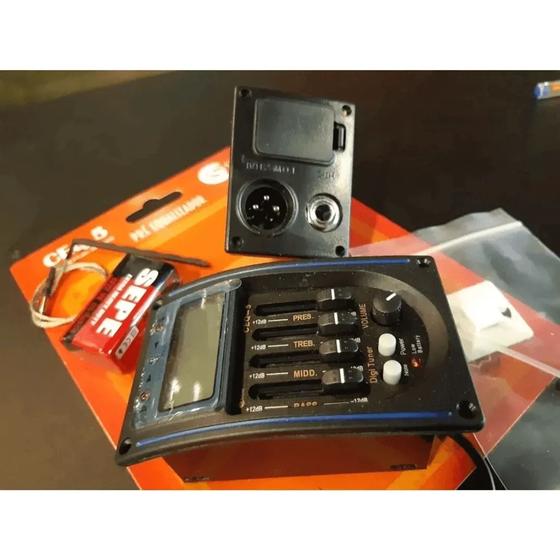Imagem de Pre equalizador para violão com afinador custom sound ceq 5 - preto