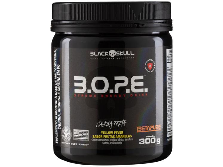 Pré Treino Black Skull Caveira Preta B.O.P.E - em Pó 300g Frutas ...